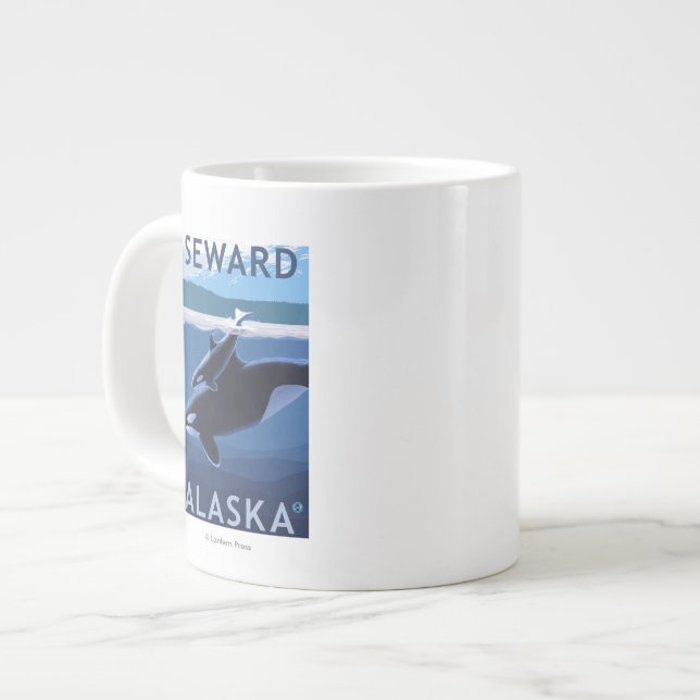 Tasse Géante Seward, AlaskaOrca et scène de veau (Devant gauche)