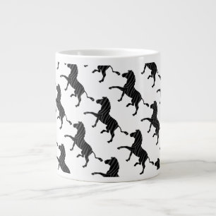Tasse Géante Silhouette d'impression noir et gris Zebra