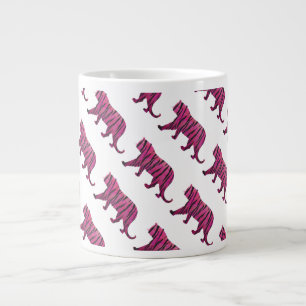 Tasse Géante Silhouette rose chaud et tigre noir