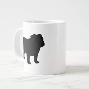 Tasse Géante Silhouettes de Bulldog anglais   Amoureux des chie