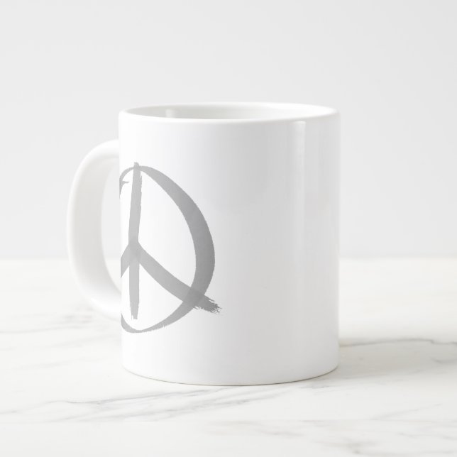 Tasse Géante Symbole gris de paix (Devant gauche)