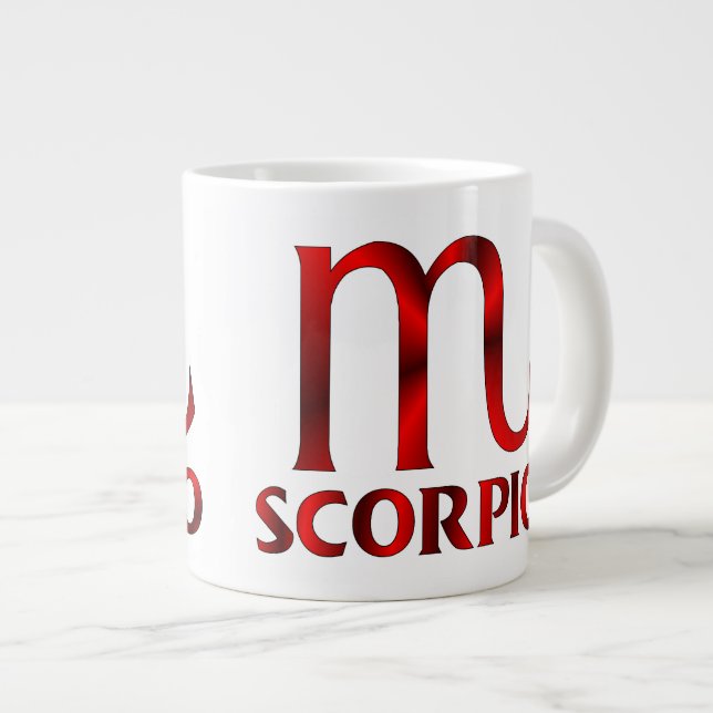Tasse Géante Symbole rouge d'horoscope de Scorpion (Devant droit)
