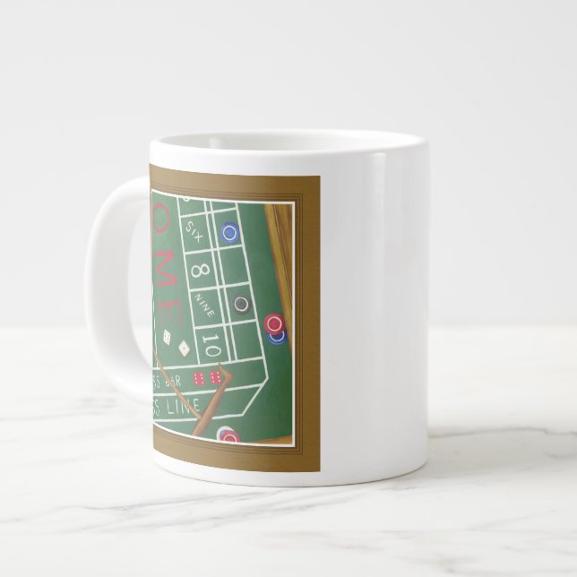 Tasse Géante Table Casino Craps avec chips et dés (Devant gauche)