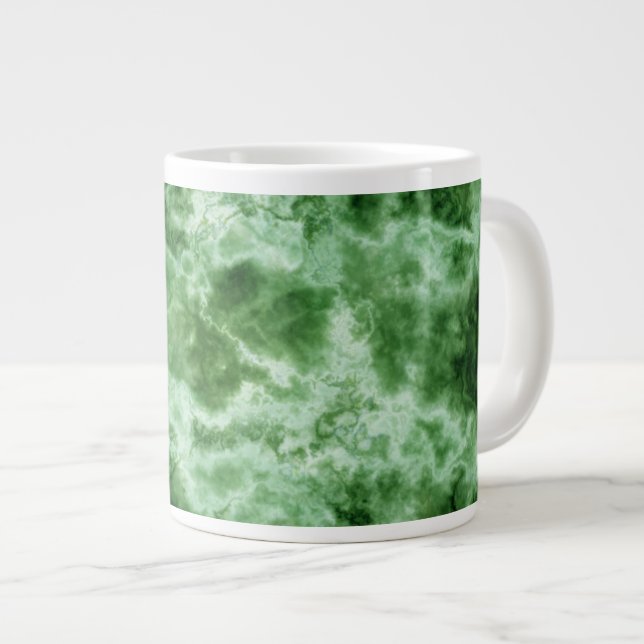 Tasse Géante Texture de marbre verte (Devant droit)