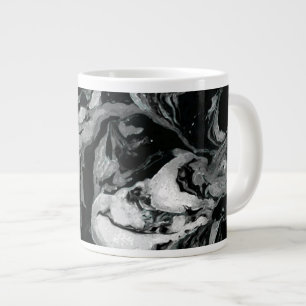 Tasse Géante Texture en marbre noir et blanc Peinture liquide