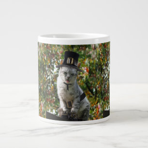 Tasse Géante Thanksgiving Pilgrim Cat