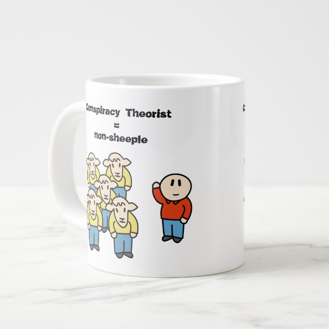 Tasse Géante Théoricien = non-sheeple de conspiration (Devant gauche)