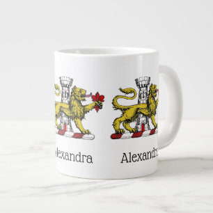 Tasse Géante Tour Lion Emblème de la Crête Fleur de Lis C