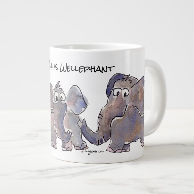 Tasse Géante Tout est Wellephant 3 Eléphants de dessin animé (Devant droit)
