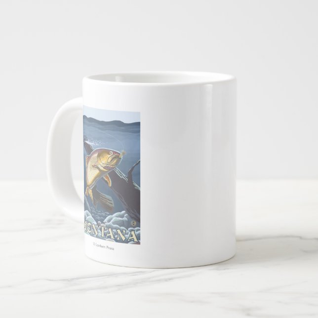 Tasse Géante Traversée de pêche à la truite - Montana (Devant gauche)