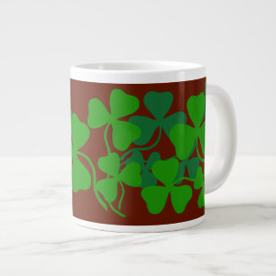 Tasse Géante Trèfle irlandais, trèfle vert /tasse à café rouge