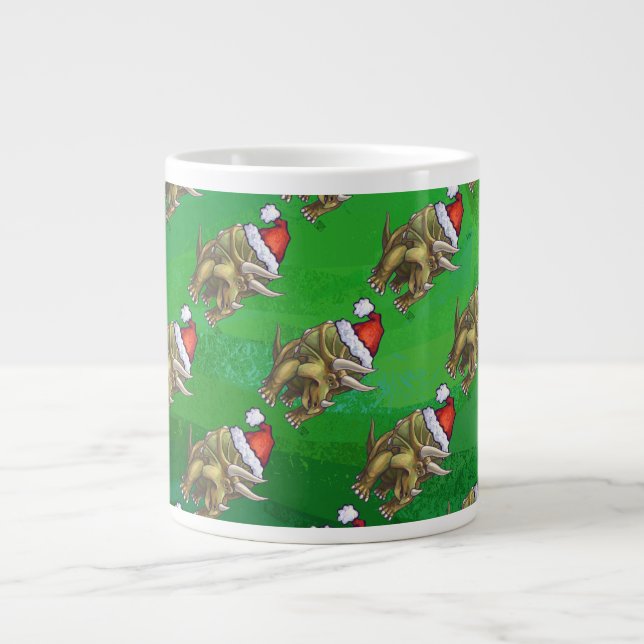 Tasse Géante Tricératops vert Noël (Devant)