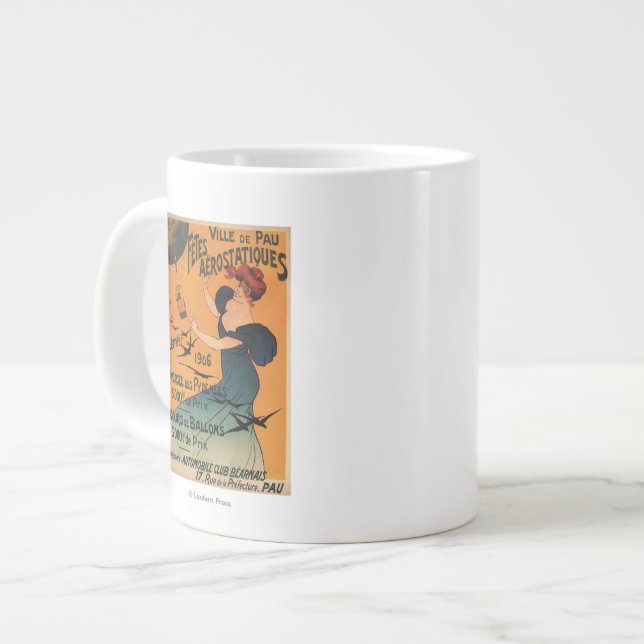 Tasse Géante Une femme aux têtes rouges attend l'affiche des oi (Devant gauche)
