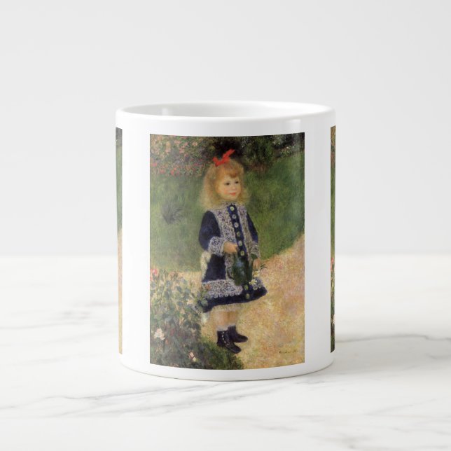 Tasse Géante Une fille à la canne d'arrosage par Pierre Renoir (Devant)