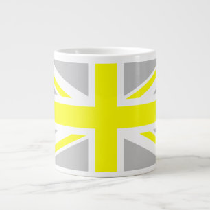 Tasse Géante Union Jack gris clair et jaune