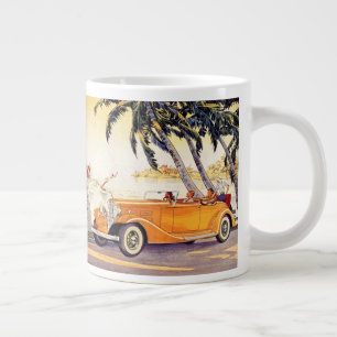 Tasse Géante Vacances familiales vintage dans une voiture décap