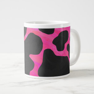 Tasse Géante Vache Imprimé Rose Chaud et Noir