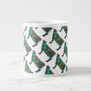 Tasse Géante Vache Silhouette Brown et Turquoise
