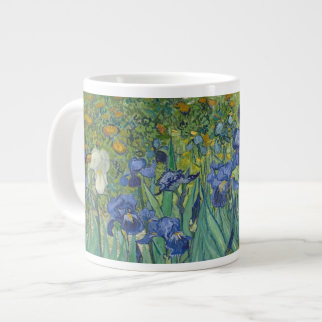 Tasse Géante Van Gogh Irises (F608) Art (Devant gauche)
