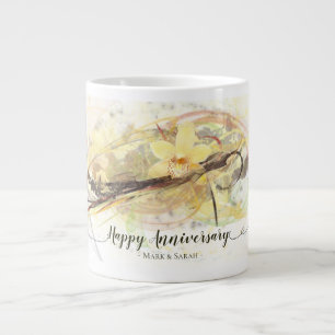 Tasse Géante Vanilla Orchid Flower Abstract Art Calligraphy