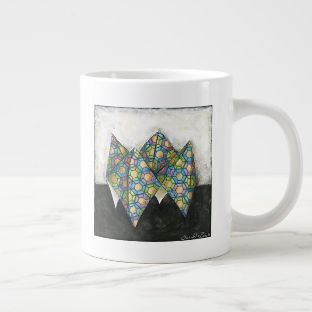 Tasse Géante Vendeur Origami Fortune sur papier géométrique (Droite)