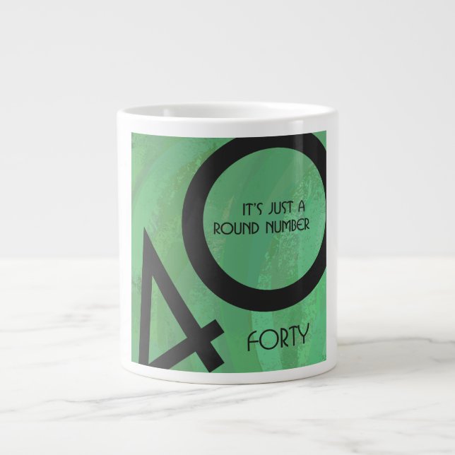 Tasse Géante Vert 40 Décennie Anniversaire (Devant)