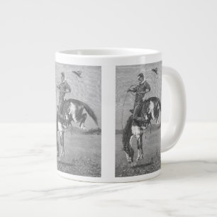 Tasse Géante Vieux Rodéos de Cow-boys, Cheval Sauvage cabré par