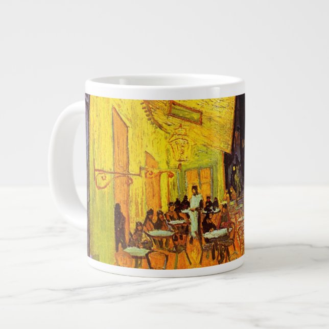Tasse Géante Vincent Van Gogh Café Terrasse Au Night Fine Art (Devant gauche)