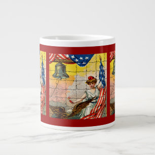 Tasse Géante Vintage dame, aigle, drapeau et liberté Bell Mosia