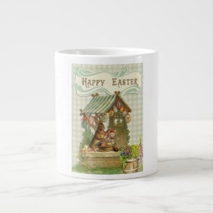 Tasse Géante Vintage Joyeux lapin de Pâques Peinture OEufs mign