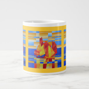 Tasse Géante Voile sur les Sept Mers So Blue Cubist Abstrait