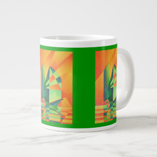 Tasse Géante Voiles chinoises en junk à Sunrise Orange et Vert