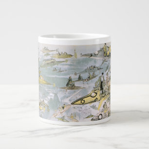 Tasse Géante Voitures de science-fiction futuristes vintage, ta