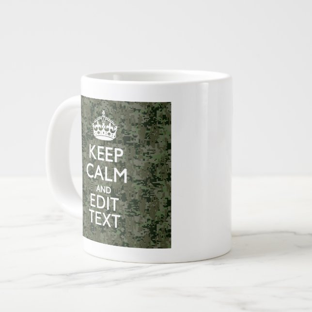 Tasse Géante Votre propre texte Camo numérique Woodland Gardez  (Devant gauche)