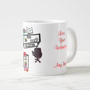 Tasse Géante Vous envoyer un message Coeurs de Saint Valentin C