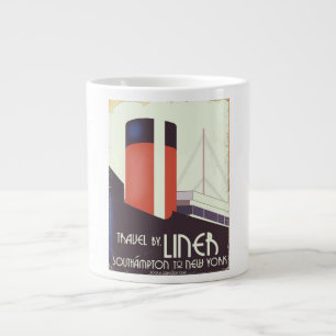 Tasse Géante Voyage par Liner - affiche de voyage vintage