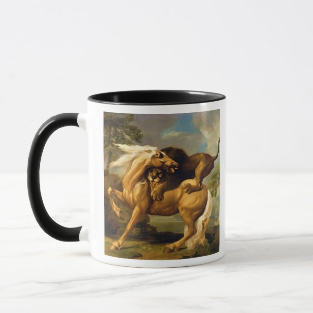 Tasse George Stubbs | un lion attaquant un cheval, (Gauche)