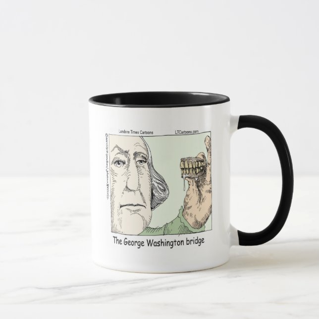 Tasse George Washington Bridge & Dentures Drôle cadeau (Droite)