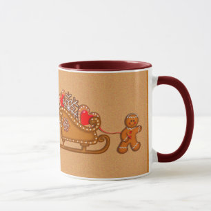 Tasse GINGERBREAD BOY & SLEIGH par SHARON SHARPE