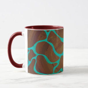 Tasse Giraffe Impression Brown et Turquoise
