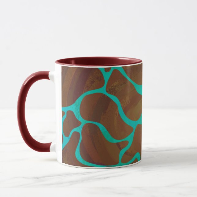 Tasse Giraffe Impression Brown et Turquoise (Gauche)
