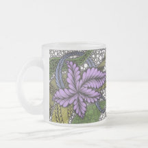 Motif de Zentangle de fleur de feuille violette fa