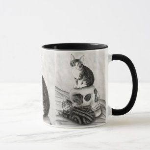Tasse gothique d'art d'imaginaire de crâne de cha