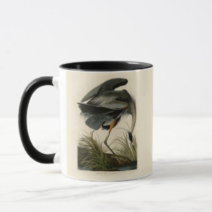Tasse Grand Héron bleu d'Audubon Marais Oiseau