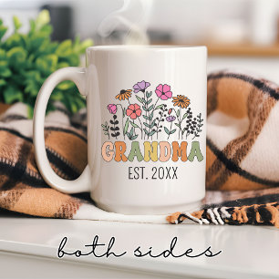 Tasse Grand-mère Fleur Sauvage Cadeau Floral Perso