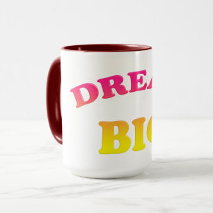 Tasse Grand rêveur. Texte drôle de gradient