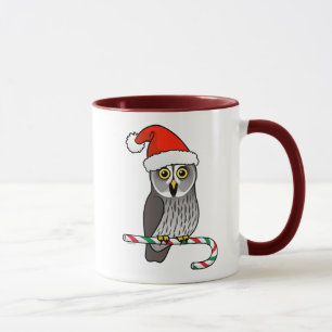 Tasse Grande chouette grise Père Noël
