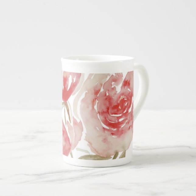Tasse grande de pivoines roses (Devant droit)
