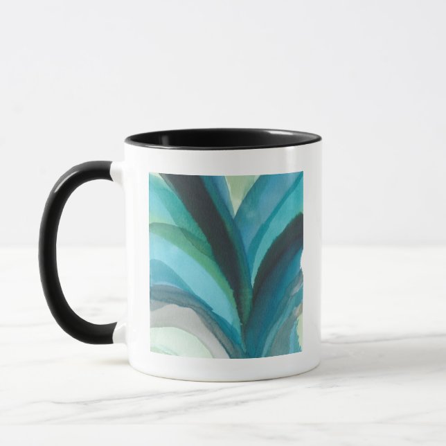 Tasse Grande feuille bleue I (Gauche)