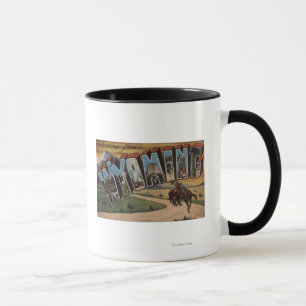 Tasse Grande lettre ScenesWyoming du Wyoming (cowboy)